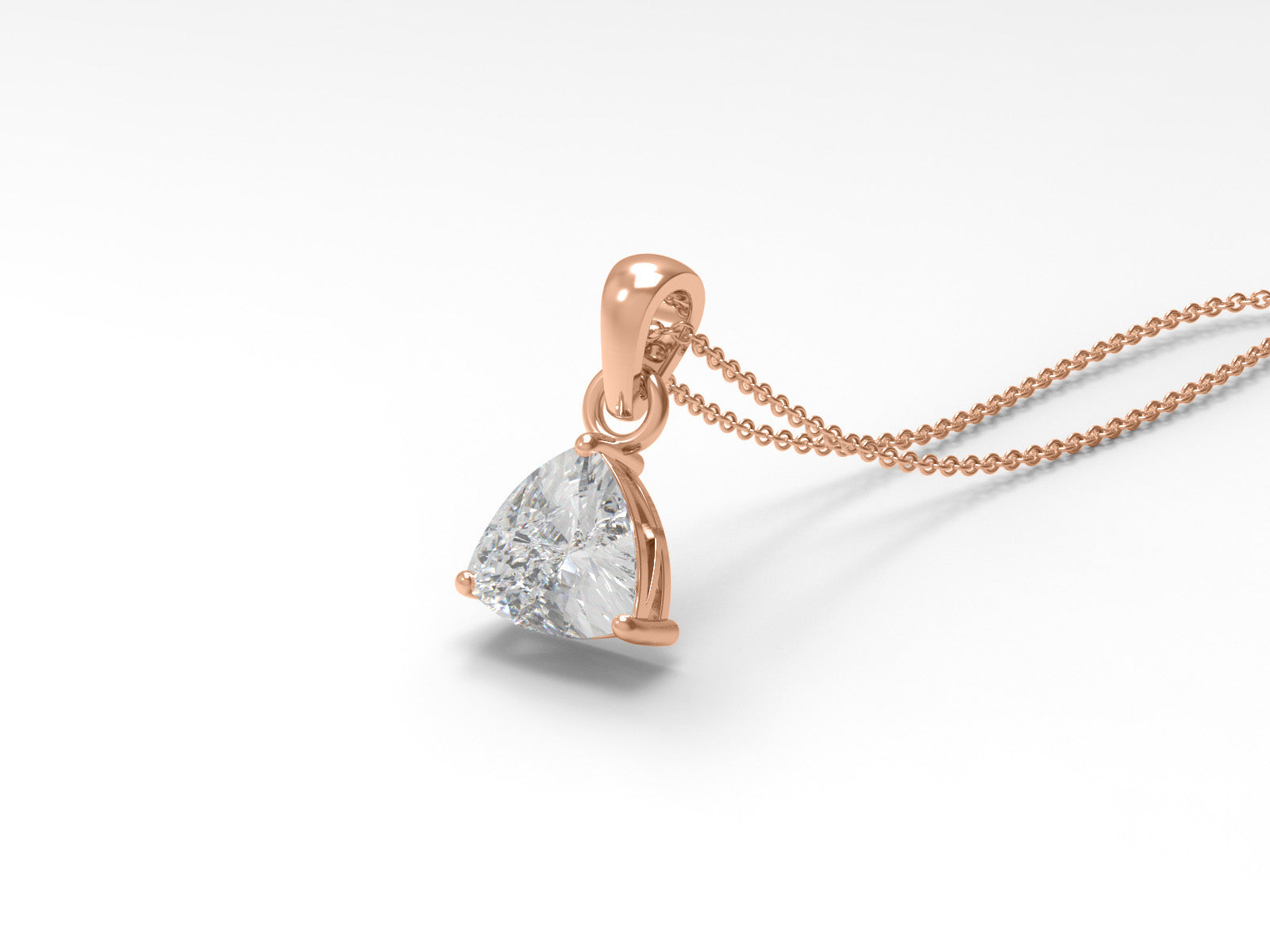 Moissanite Minimal Trillion Drop Necklace - Sterling Silver