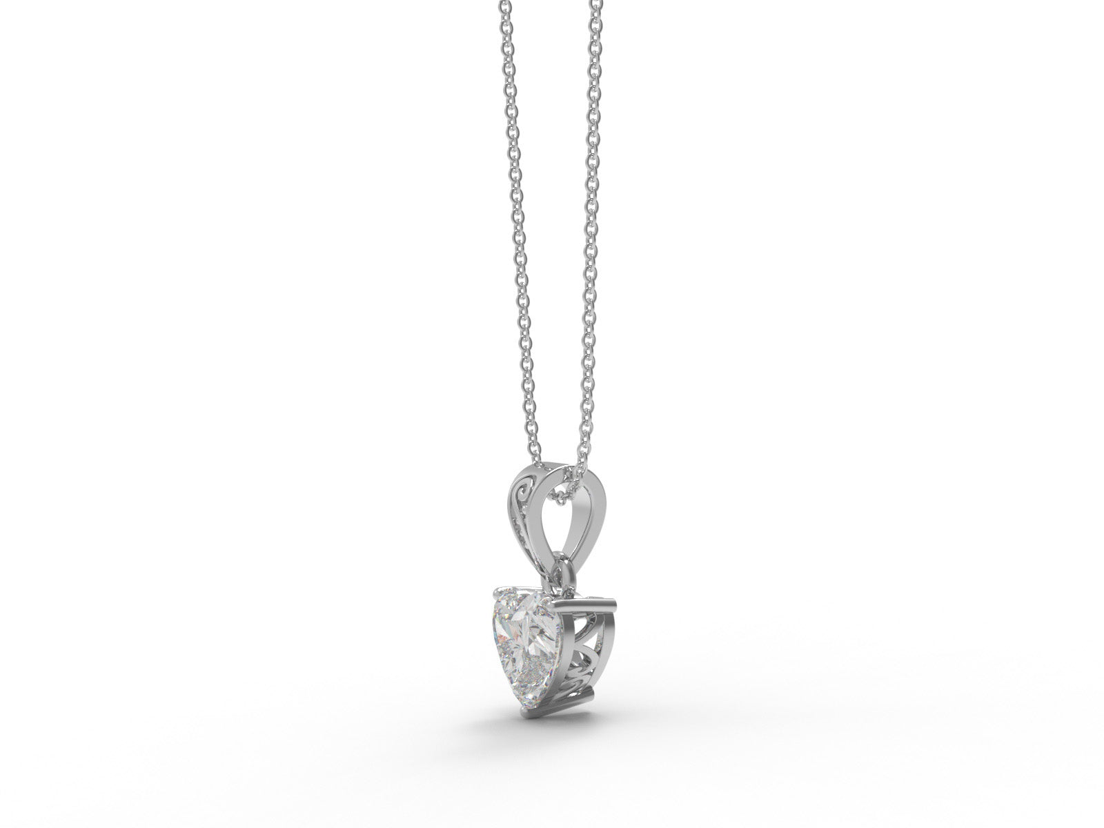 Moissanite 8 MM Heart Solitaire Pendant - Sterling Silver