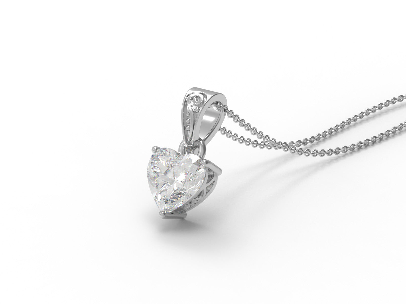 Moissanite 8 MM Heart Solitaire Pendant - Sterling Silver