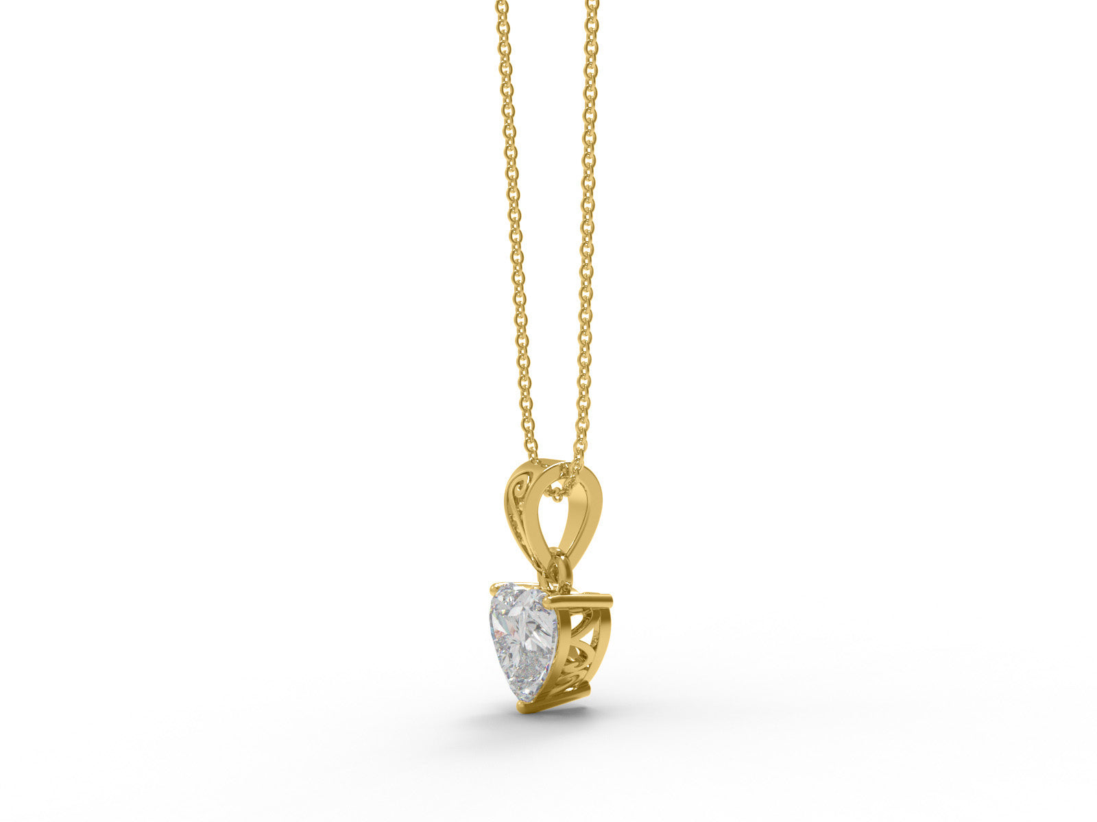 Moissanite 8 MM Heart Solitaire Pendant - Sterling Silver