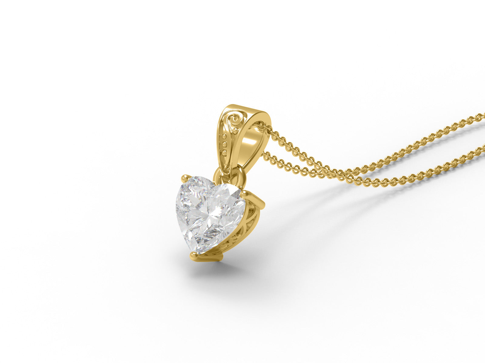 Moissanite 8 MM Heart Solitaire Pendant - Sterling Silver