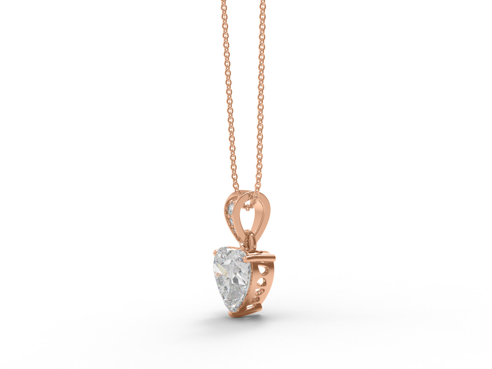 Moissanite Heart-Shaped Drop Love Pendant - Sterling Silver