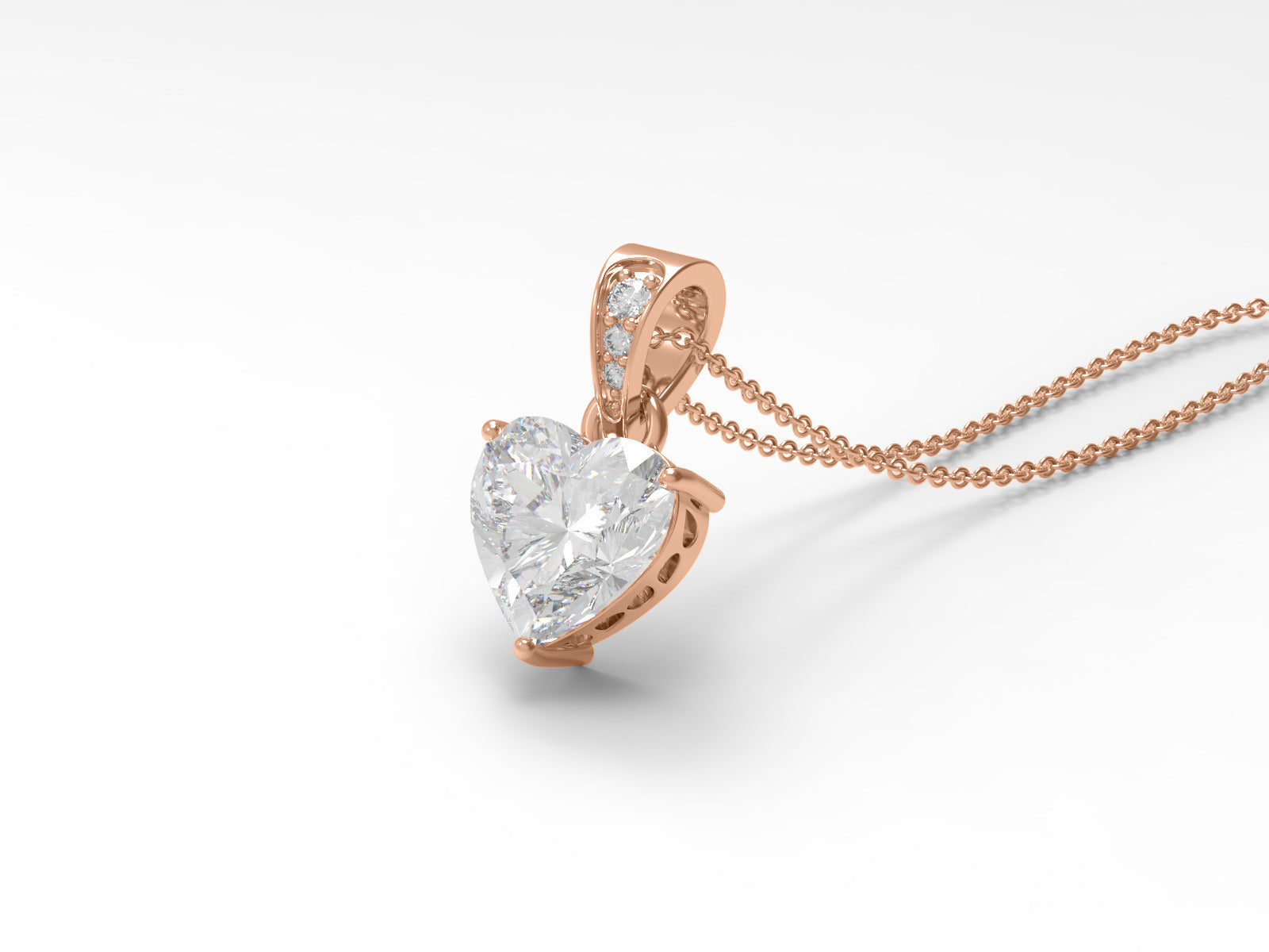 Moissanite Heart-Shaped Drop Love Pendant - Sterling Silver