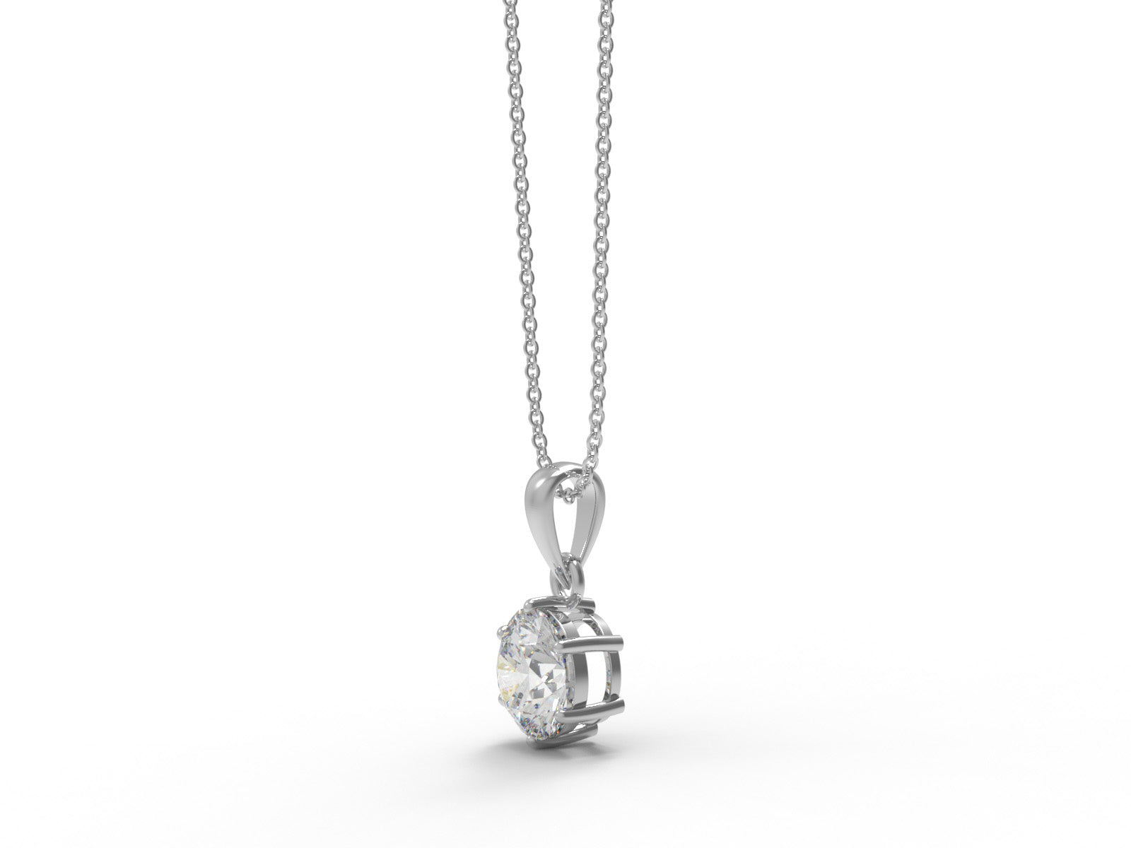 Moissanite Solitaire Pendant - 925 Sterling Silver