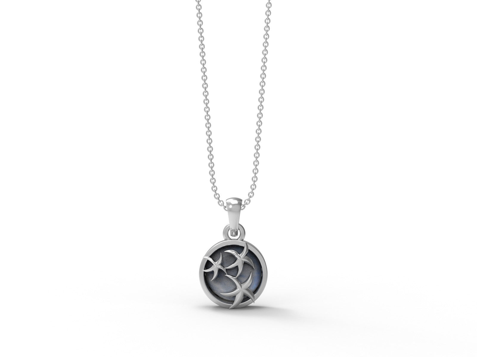 Collana con ciondolo celeste in pietra di luna - Argento Sterling