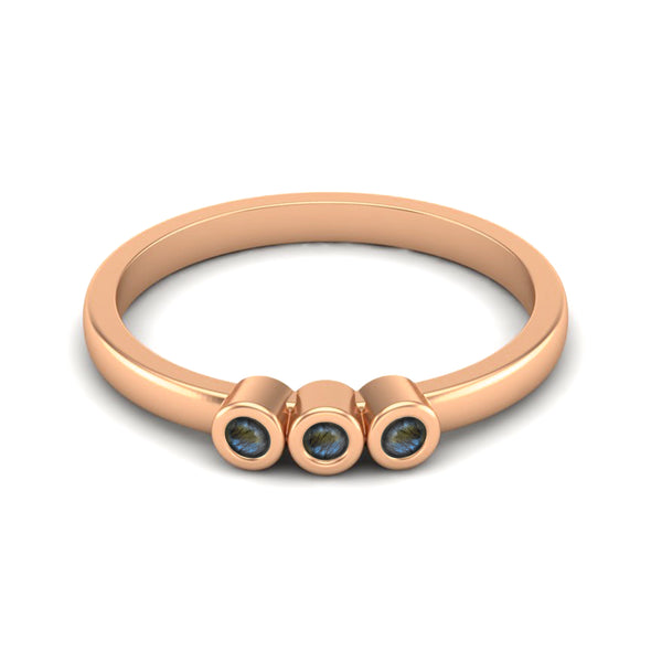 Minimalist Labradorite Bridal Ring Unique Delicate Wedding Ring Bezel Set Engagement Ring