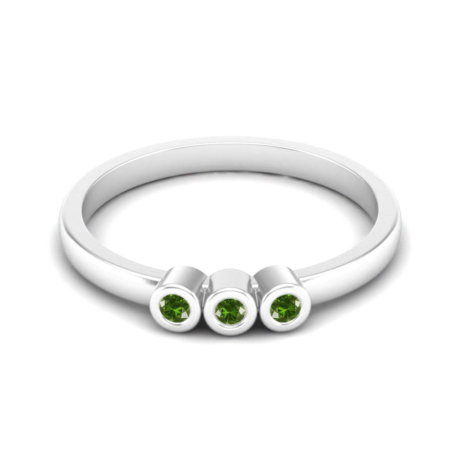 Peridot Three Stone Ring – 14K Yellow Gold