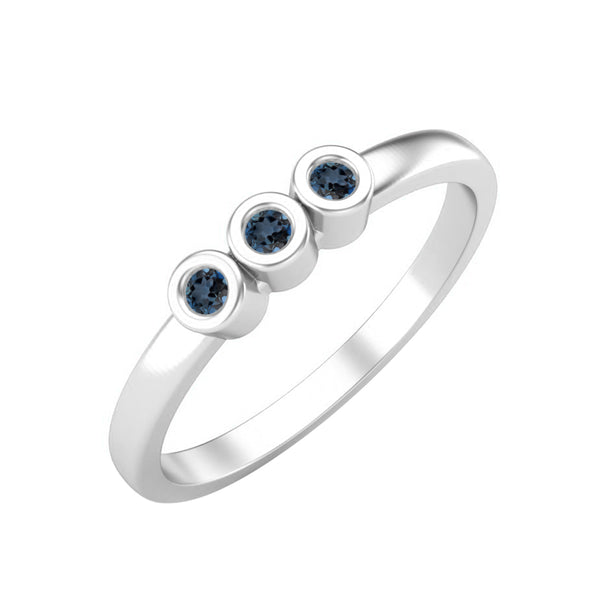 Unique London Blue Topaz Minimalist Engagement Ring Vintage Bezel Set Wedding Ring