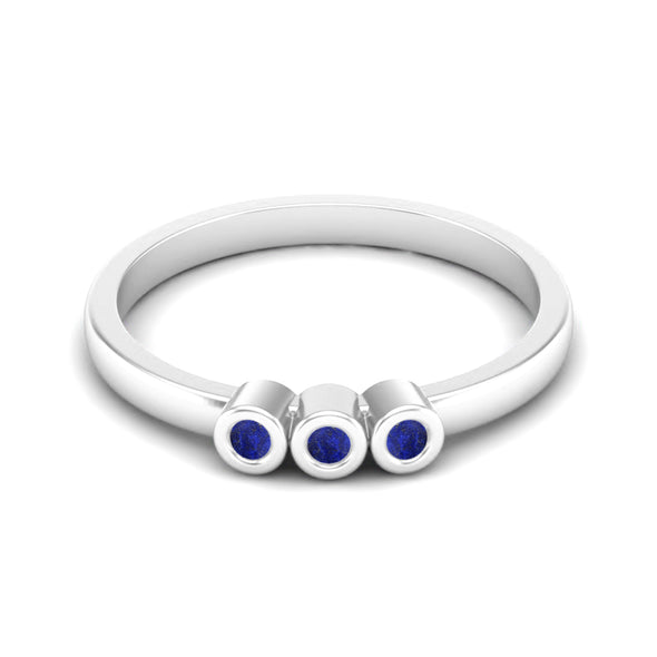 925 Sterling Silver Lapis Lazuli Minimalist Wedding Ring Unique Dainty Delicate Bridal Ring