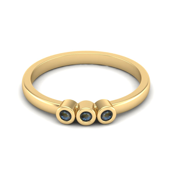 Minimalist Labradorite Bridal Ring Unique Delicate Wedding Ring Bezel Set Engagement Ring