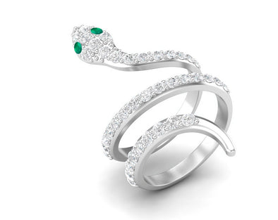 Twisted Green Onyx Wedding Ring 925 Sterling Silver Bridal Snake Bridal Ring