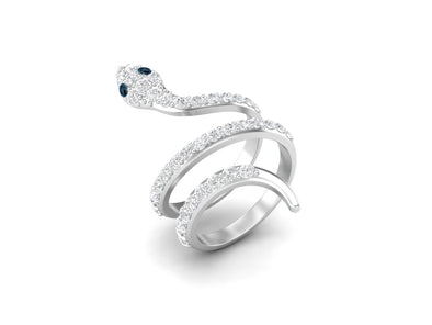 Unique Snake London Blue Topaz Bridal Ring Vintage Statement Engagement Ring