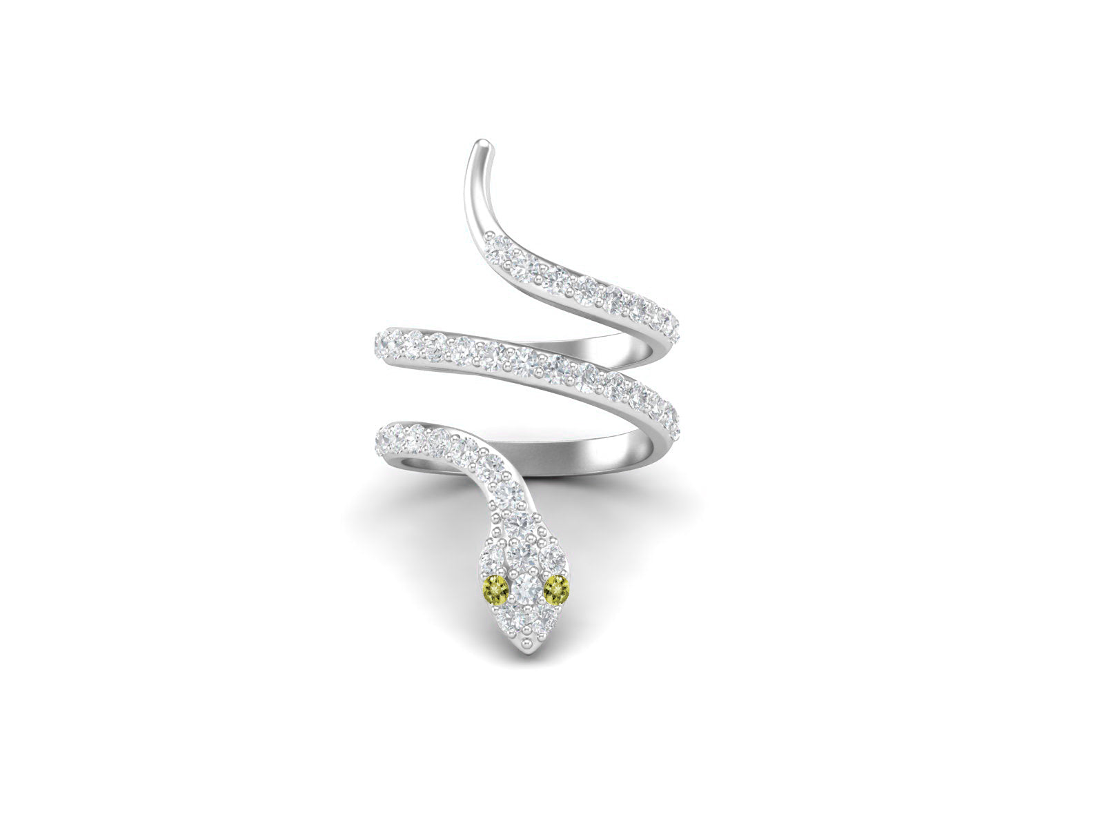 Anello di fidanzamento vintage con serpente cobra in argento sterling 925 con quarzo limone