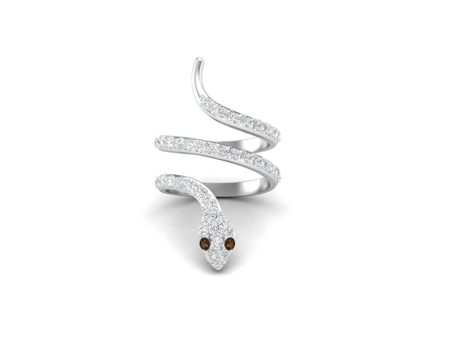 Anello di fidanzamento con quarzo fumé a forma di serpente intrecciato, anello di nozze in argento sterling 925