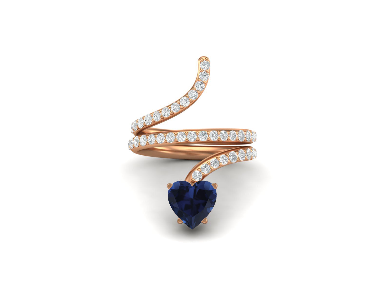 Blue Sapphire Snake Ring – Sterling Silver