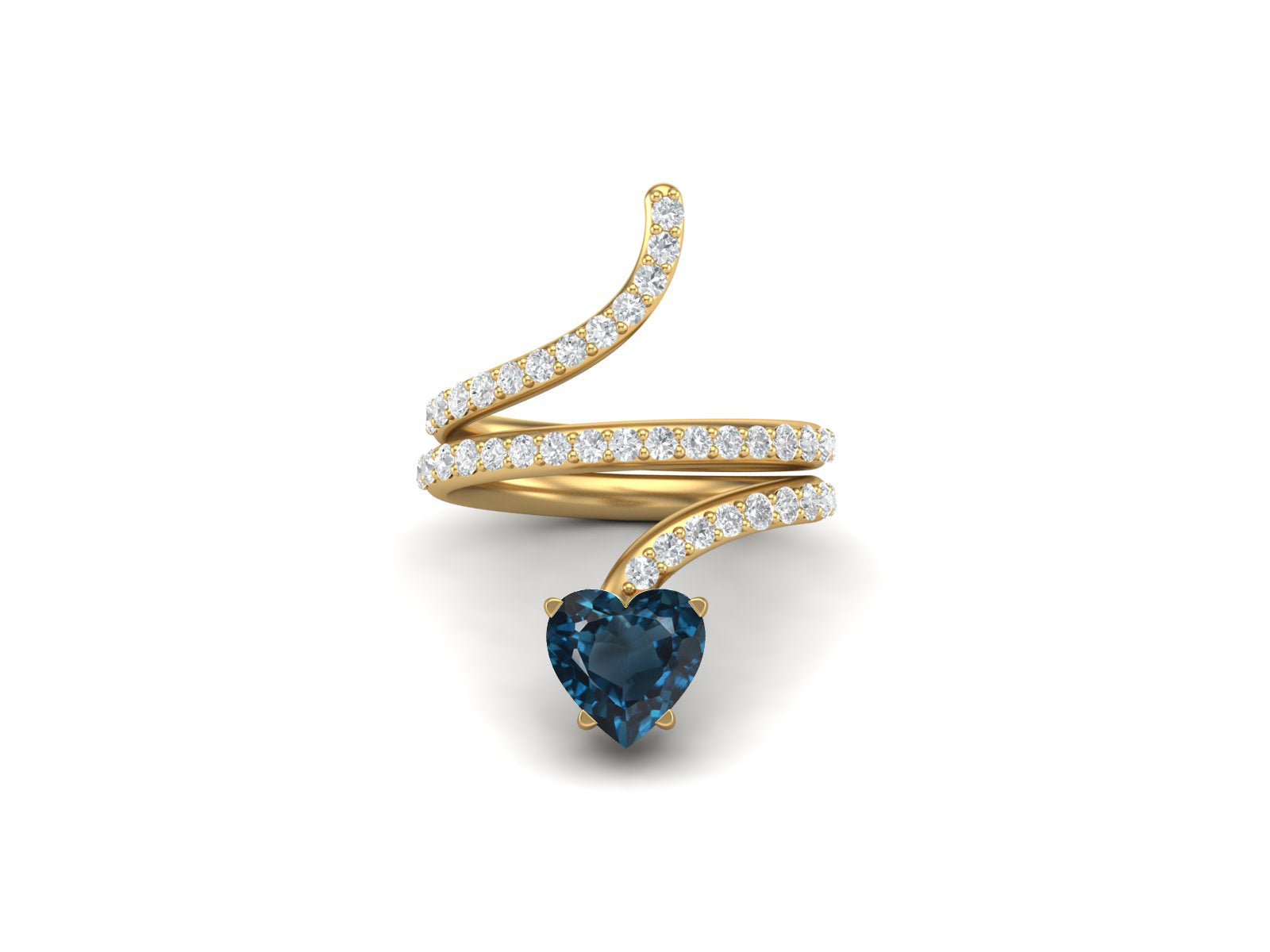London Blue Topaz Twisted Wrap Design Ring – Sterling Silver
