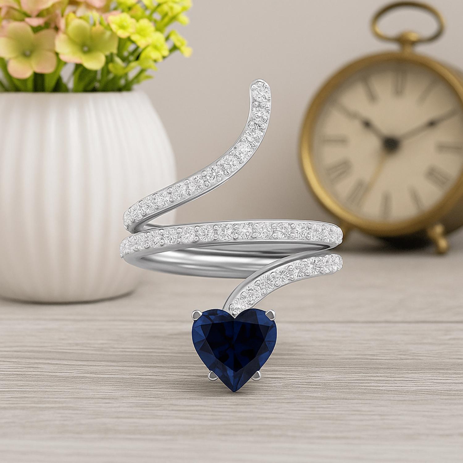 Black Spinel Snake Ring – Sterling Silver