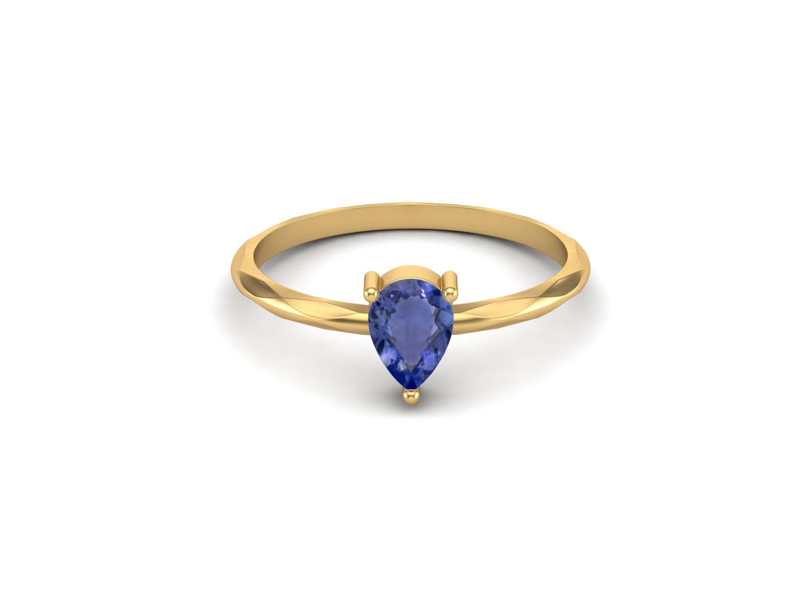 Tanzanite Minimalist Solitaire Ring - Sterling Silver
