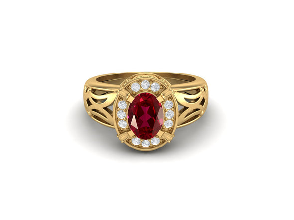Vintage Ruby Gemstone Wedding Ring 925 Sterling Silver Promise Ring