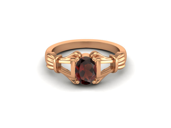 Vintage Red Garnet Bridal Ring Unique Garnet Wedding Ring Antique Garnet Engagement Ring