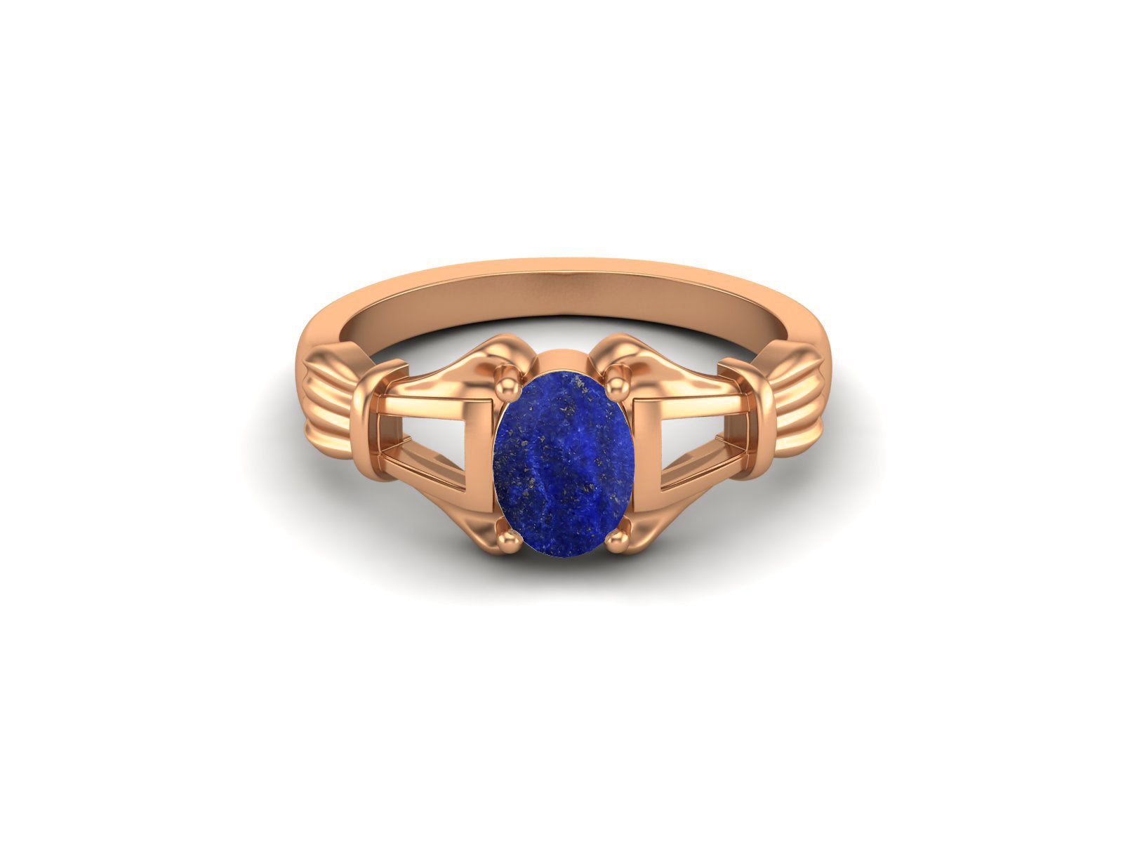 Lapis Vintage Art Deco Style Ring - Sterling Silver