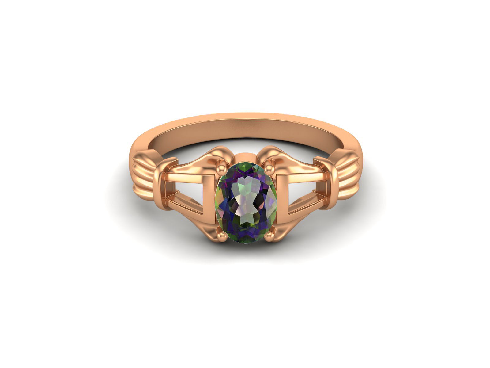 Msytic Topaz Vintage Art Deco Style Ring - Sterling Silver