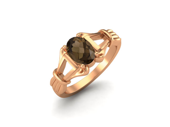 Antique Smoky Quartz Engagement Ring 925 Sterling Silver Bridal Anniversary Ring For Women