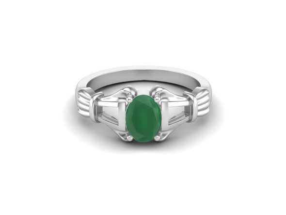 Natural Green Onyx Wedding Ring 925 Sterling Silver Bridal Ring Antique Engagement Ring