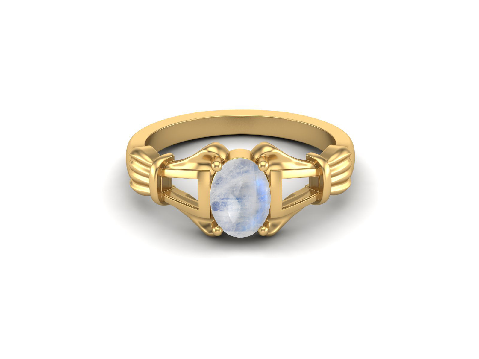 Moonstone Vintage Art Deco Style Ring - Sterling Silver