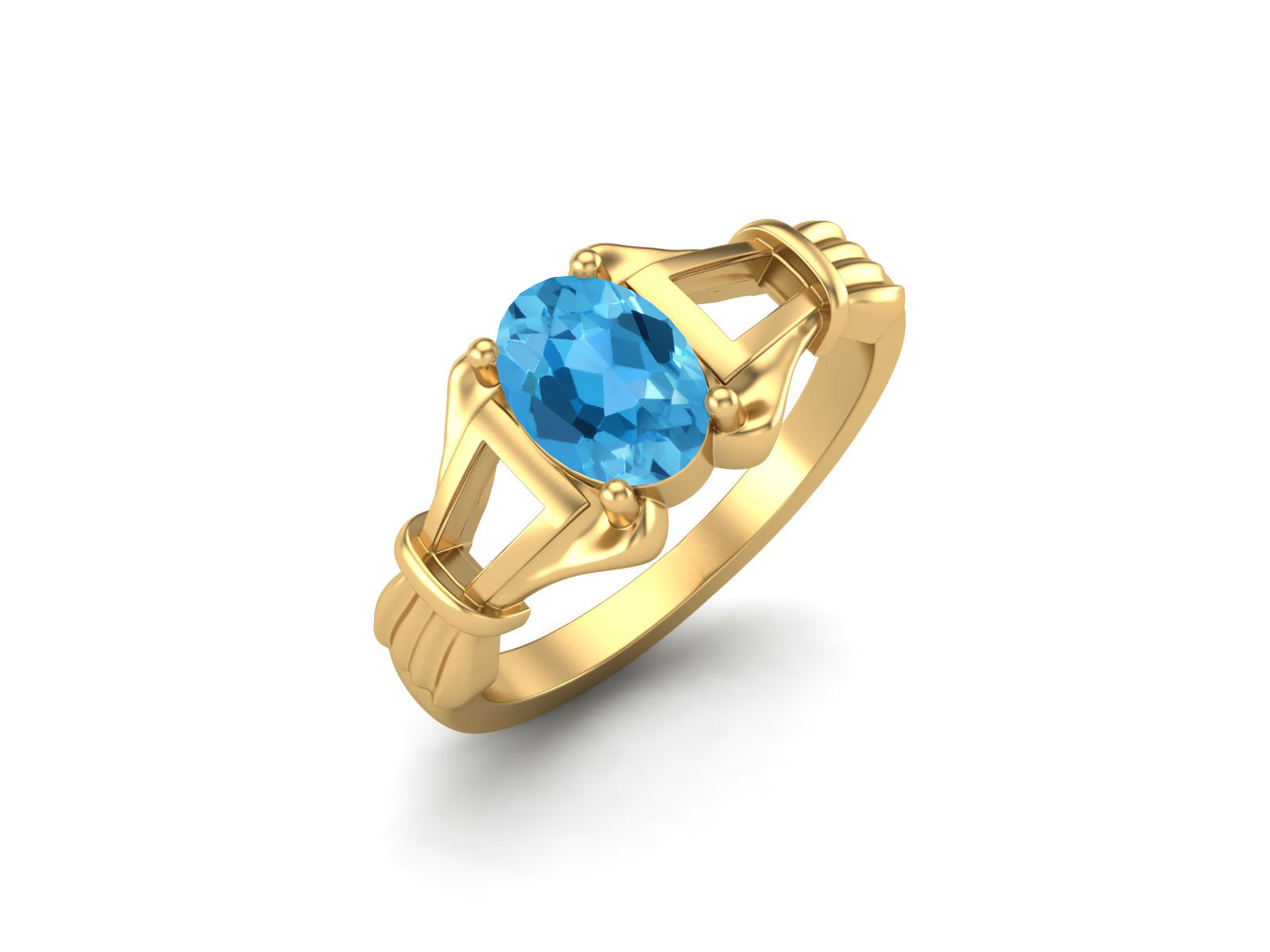 Anello di nozze con topazio blu svizzero naturale, anello di anniversario nuziale in stile antico, anello di promessa unico
