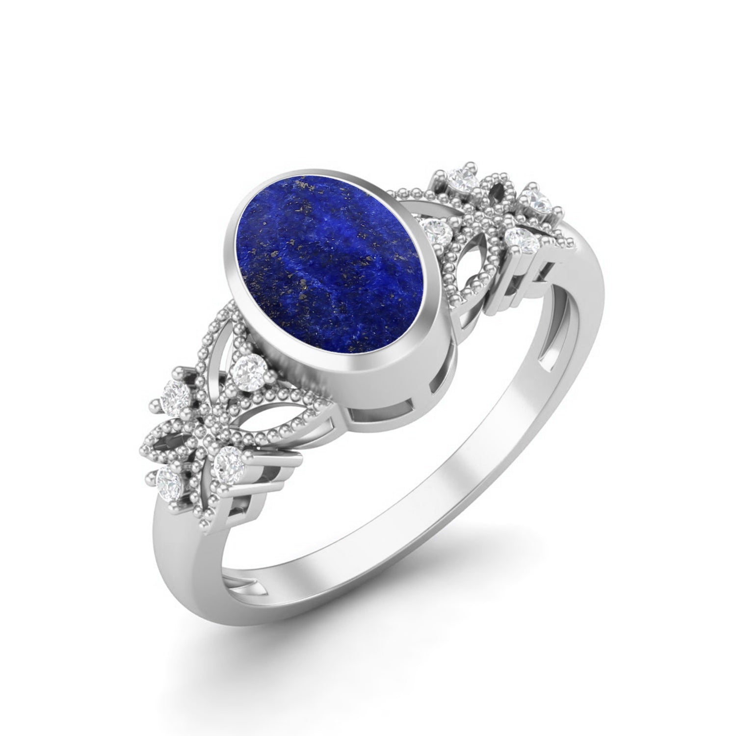 Anello da sposa solitario in lapislazzuli, anello in argento sterling 925 per lei, anello celtico