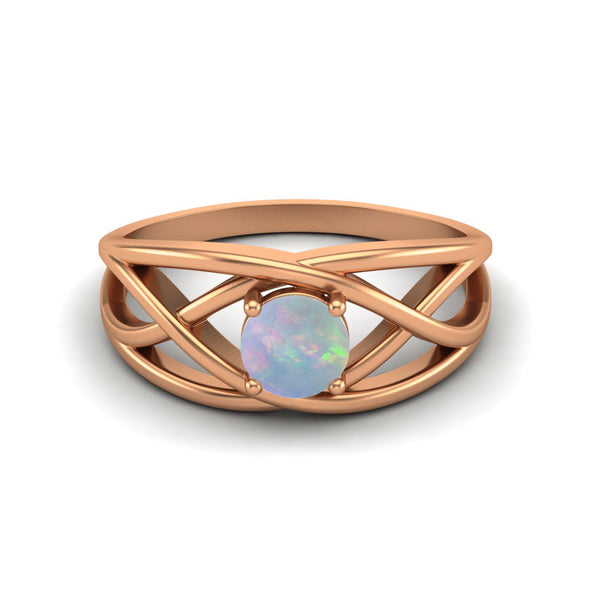5x5mm Round Shaped Opal Solitaire Ring 925 Sterling Silver Ring