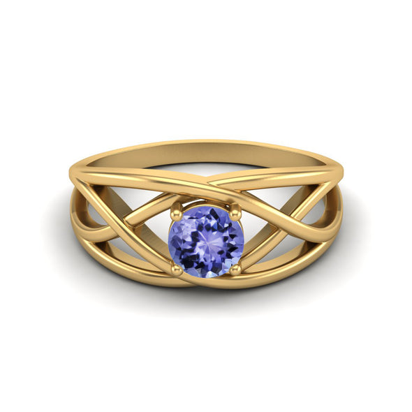 Art Deco Tanzanite Wedding Ring 925 Sterling Silver Crossover Ring