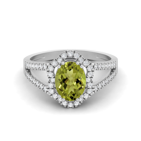 Vintage Peridot Accent Wedding Ring 925 Sterling Silver Ring For Her