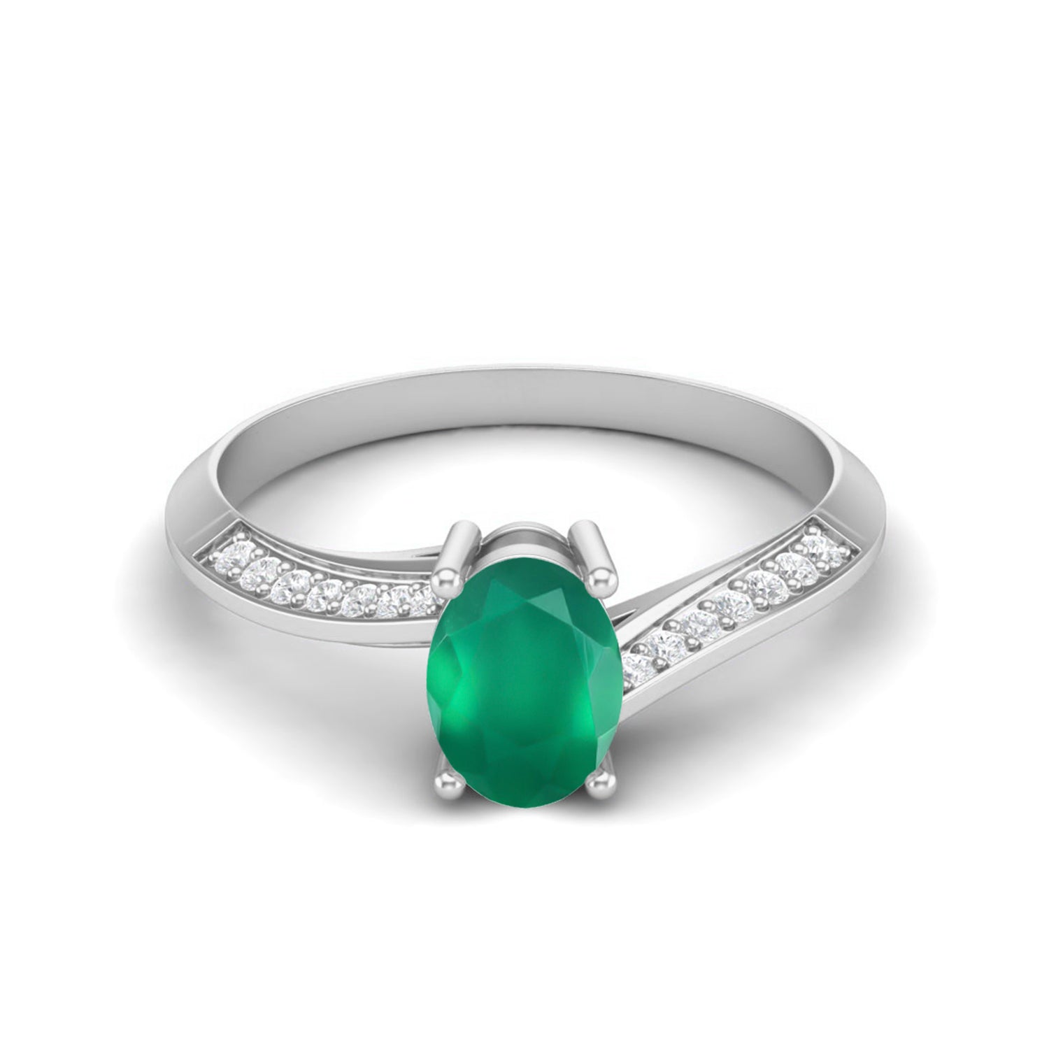 Anello di nozze solitario in onice verde da 1,56 carati, anello in argento sterling 925 con pietra preziosa verde