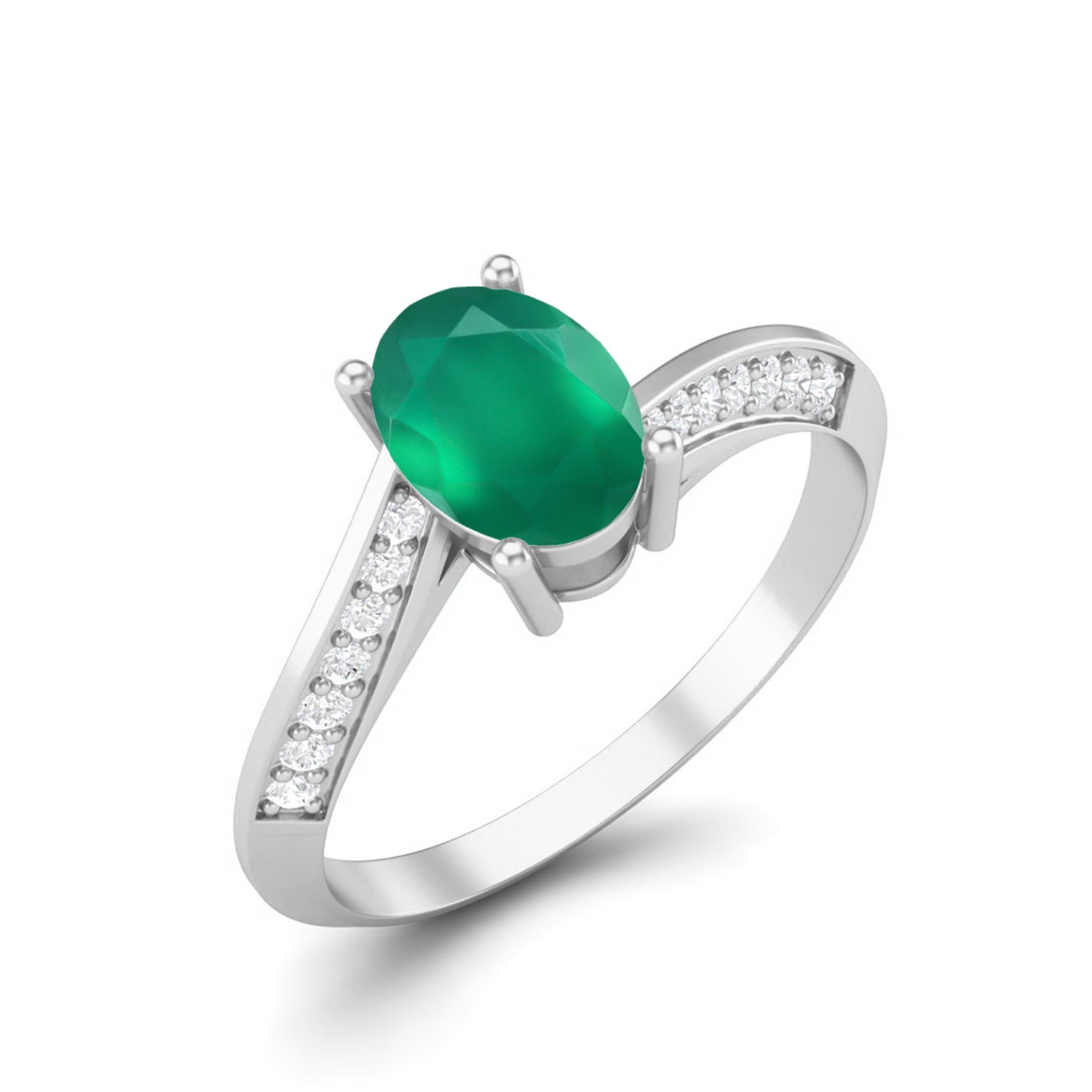 Anello di nozze solitario in onice verde da 1,56 carati, anello in argento sterling 925 con pietra preziosa verde
