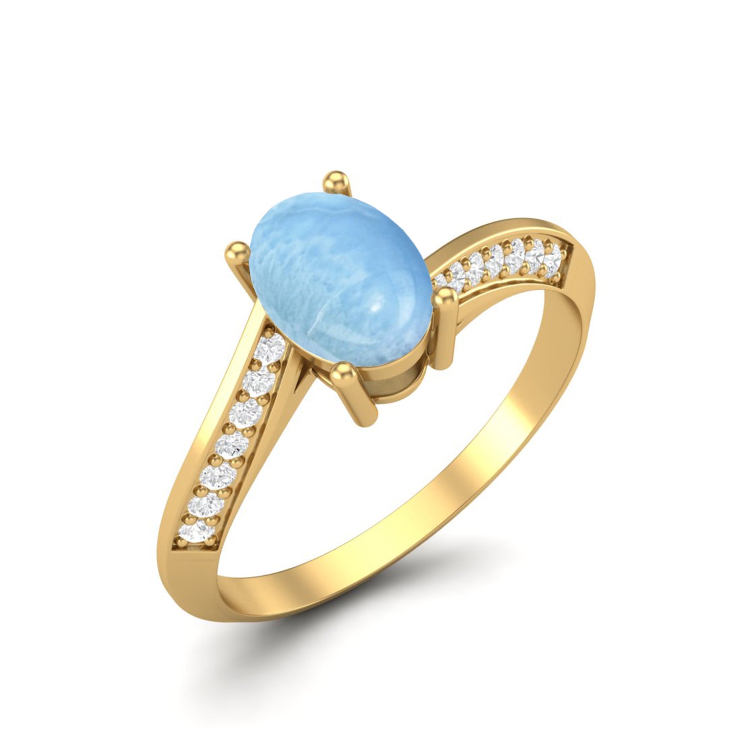 Anello nuziale solitario in larimar da 1,56 carati, anello in argento sterling 925