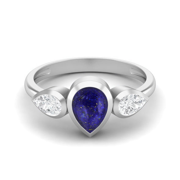 Natural Lapis lazuli Wedding Ring 925 Sterling Silver 1.25 Cts Ring