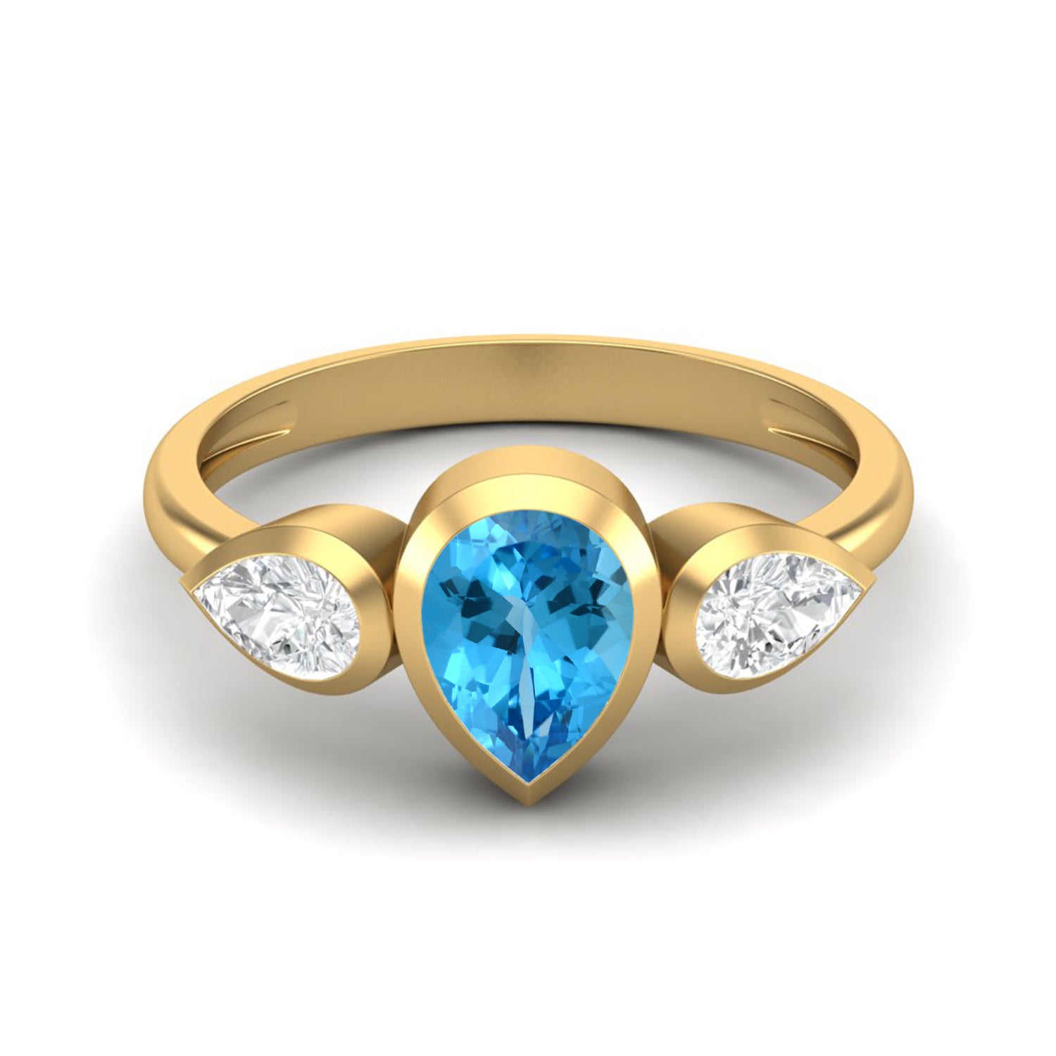 14K White Gold Luxury Wedding Anniversary Ring 13 Ct Swiss Blue Topaz -  diamondiiz.com