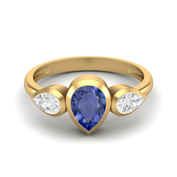 925 Sterling Silver Pear 1.25 Ctw Tanzanite Women Engagement Ring