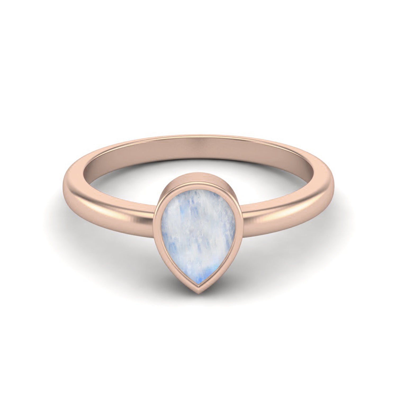 Moonstone Solitaire Ring - Sterling Silver