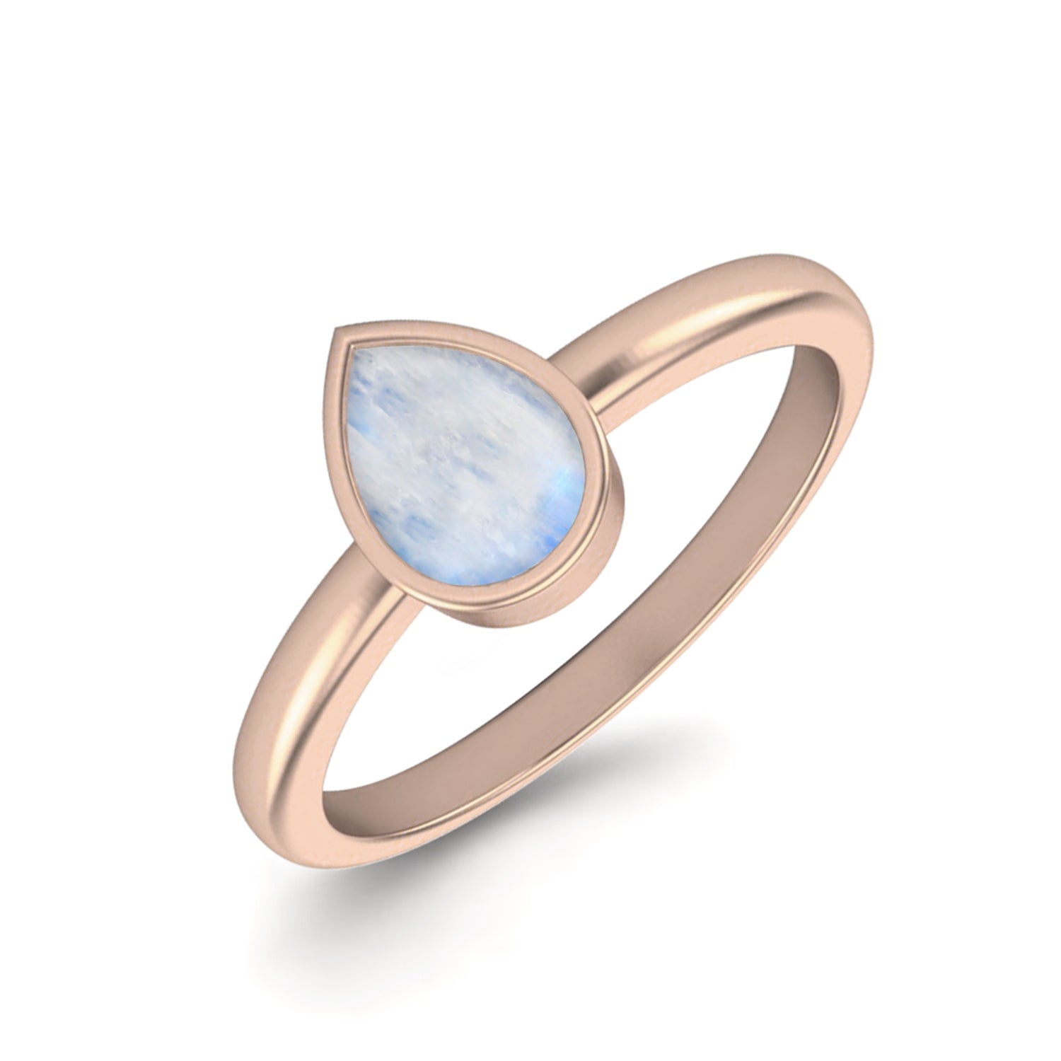 Moonstone Solitaire Ring - Sterling Silver