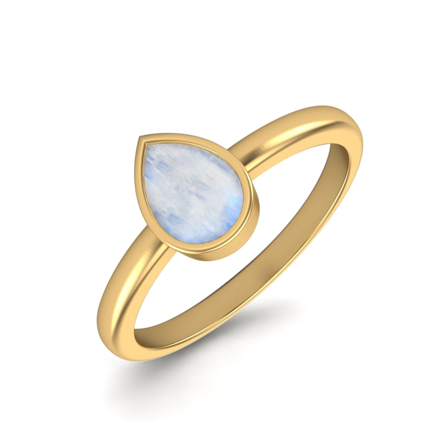 Moonstone Solitaire Ring - Sterling Silver