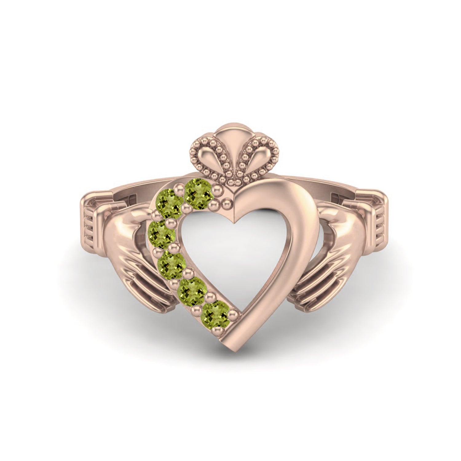 Two Tone Channel Set Claddagh Ring for Women