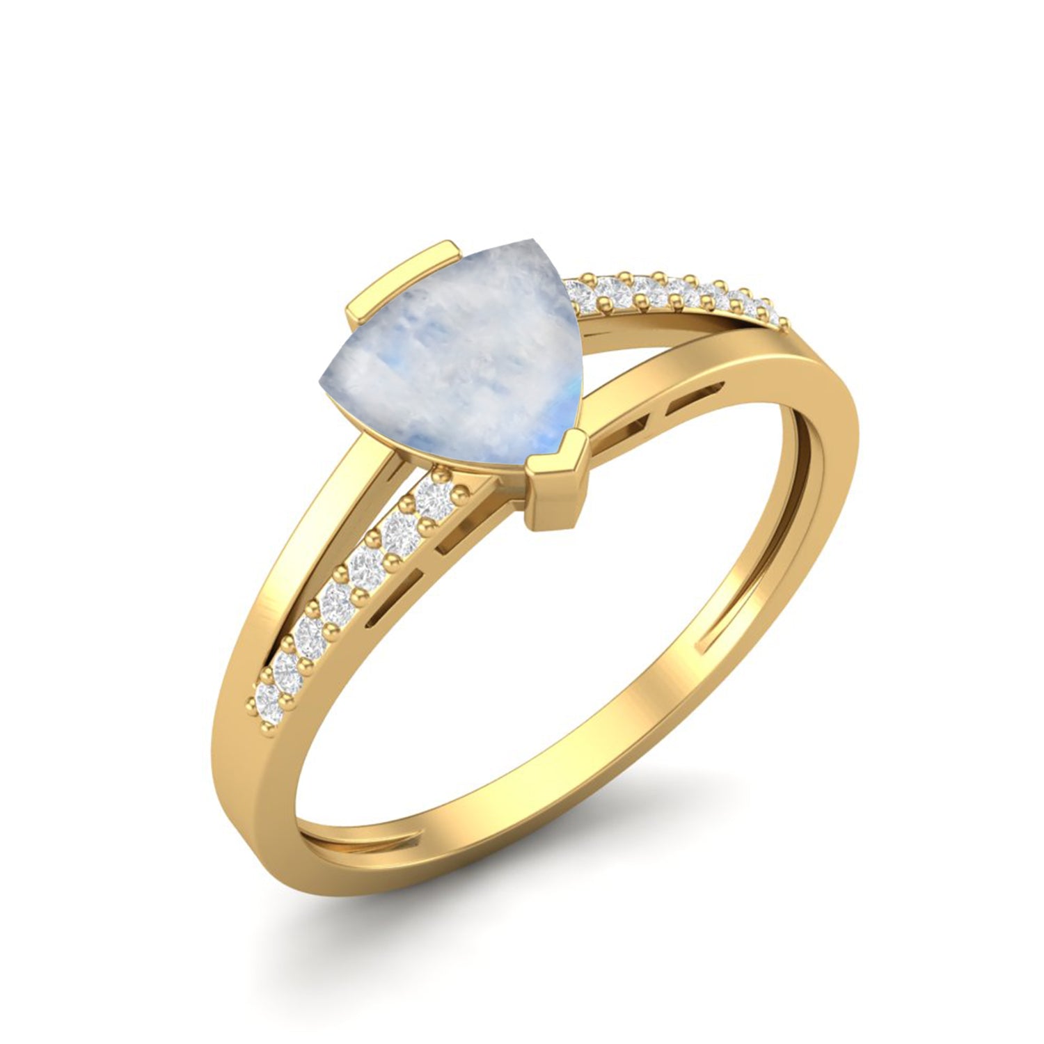 Moonstone Trillion Solitaire Ring – Sterling Silver