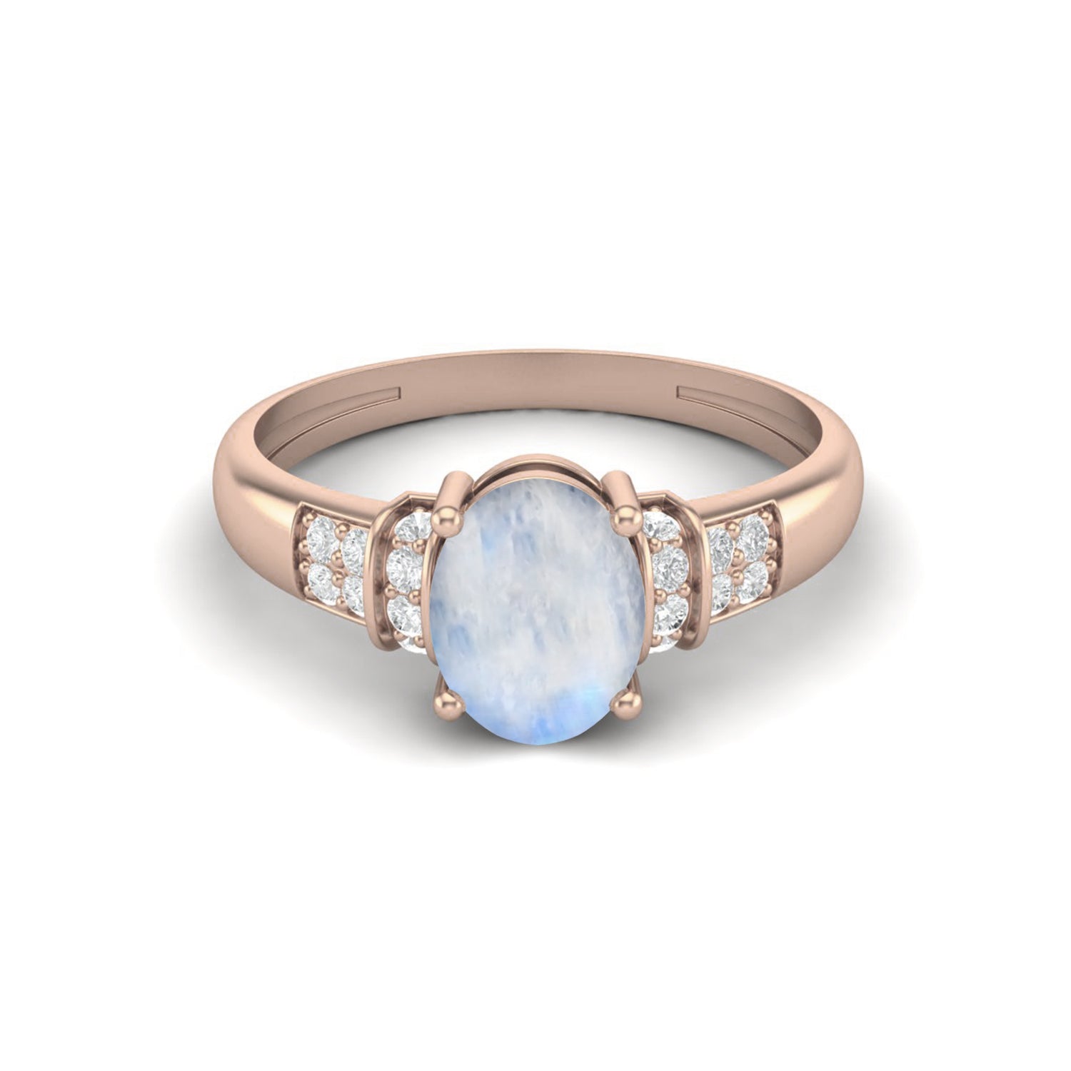 12.80ct Moonstone Solitaire Ring in 14kt White Gold – Burton's Gems and  Opals