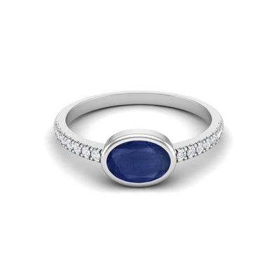7X5 MM Oval Cut Blue Sapphire Wedding Ring 925 Sterling Silver June Birthstone Solitaire Ring For Gift