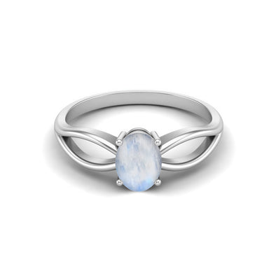 Oval Cut Moonstone Gemstone Wedding Ring 925 Sterling Silver Solitaire Celtic Ring For Women