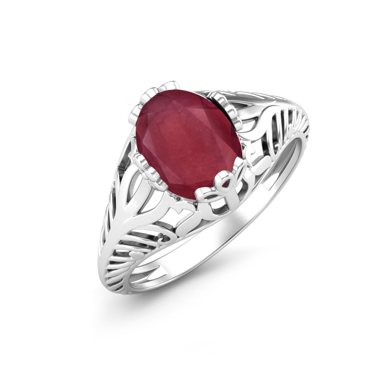 Ruby 2.50 Ct Oval Vintage Filigree Ring  – 14k Yellow Gold