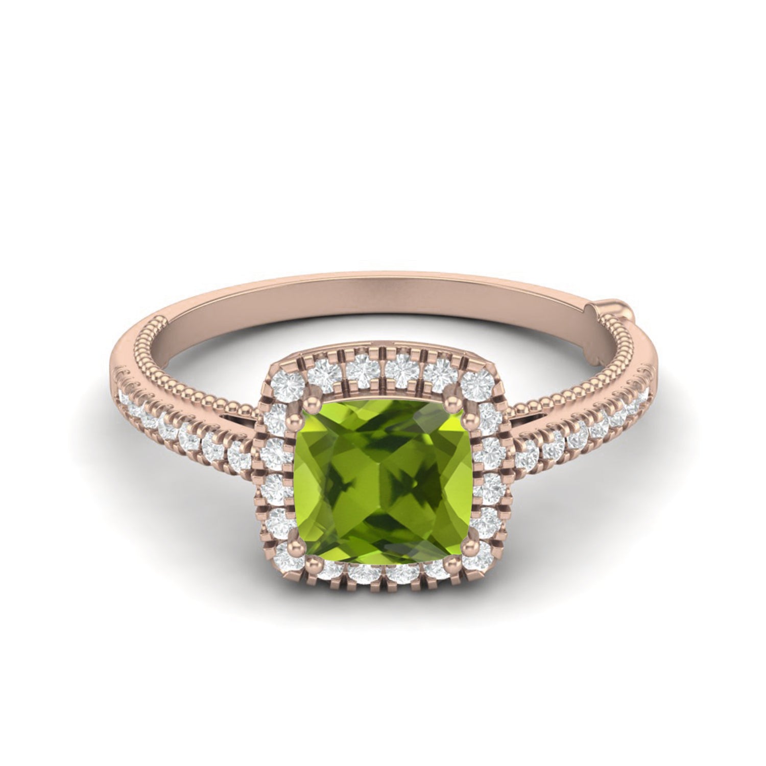 Anello con doppio alone di peridoto e design scintillante – Argento Sterling